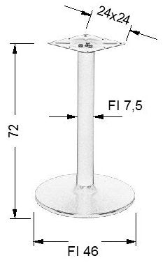 Pied de table en acier NY-B006/46/72 white