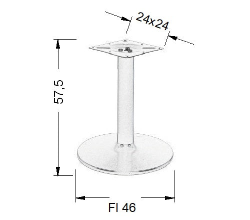 Pied de table en acier NY-B006/57 - 5 - ∅ 46 cm, alu