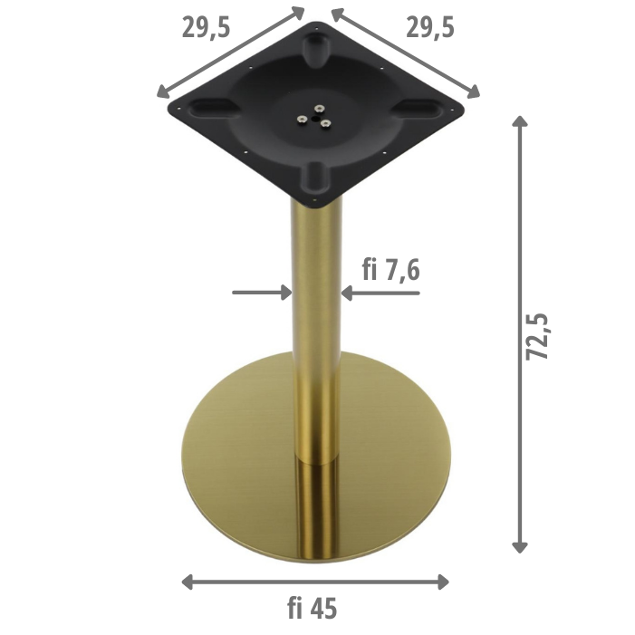 Pied de table en acier inoxydable SH-3001-5/G gold