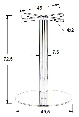 Pied de table en acier inoxydable SH-3001-6/P polished - ∅ 49,5 cm