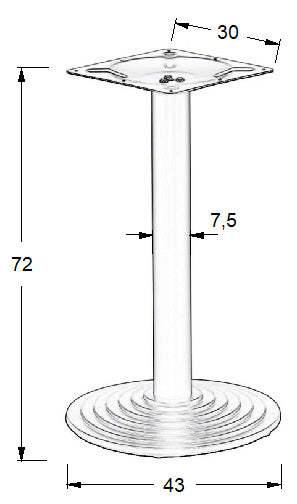 Pied de table en fonte SH-5005-1/B - ∅ 43 cm