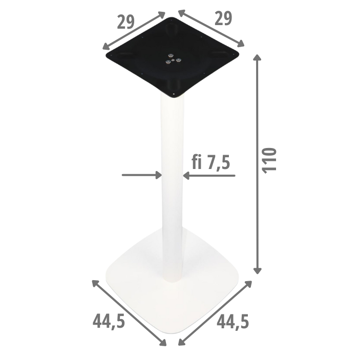Pied de table en acier SH-3050-2/H/W