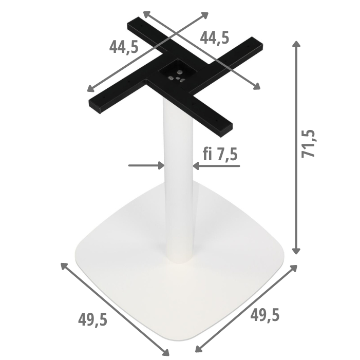Pied de table en acier SH-3050-3/W