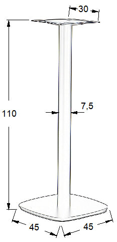 Pied de table en acier SH-3050-2/H/B - 45x45 cm