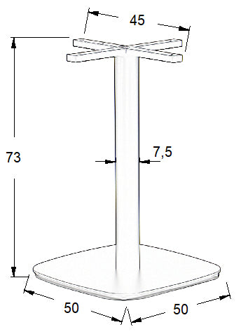 Pied de table en acier SH-3050-3/B - 50x50 cm