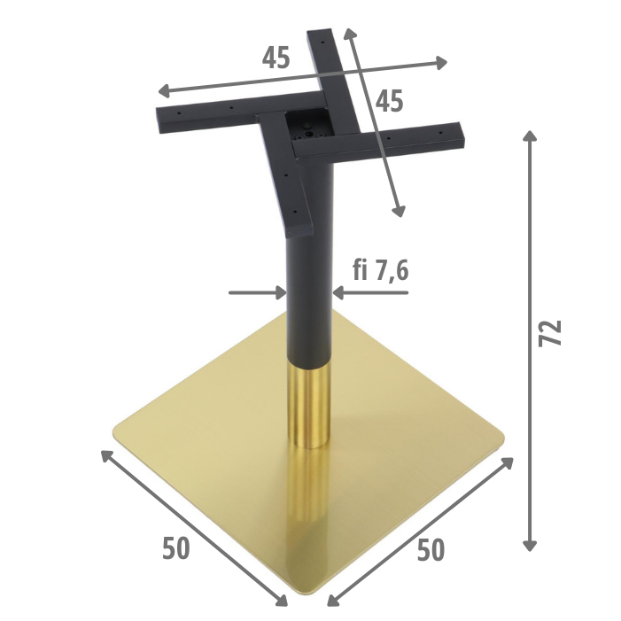 Pied de table en acier inoxydable SH-3002-6/GB gold/black