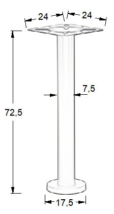 Pied de table à fixer au sol SH-3018-1/S brushed - ∅ 17,5 cm