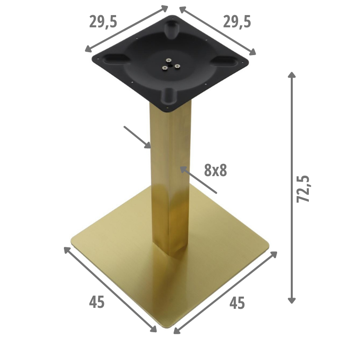 Pied de table en acier inoxydable SH-3002-5/G gold