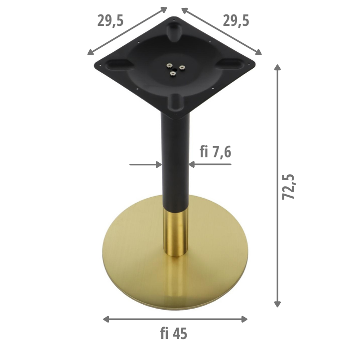 Pied de table en acier inoxydable SH-3001-5/GB gold/black