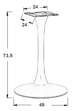 Pied de table en acier SH-9108-1/W - ∅ 49 cm