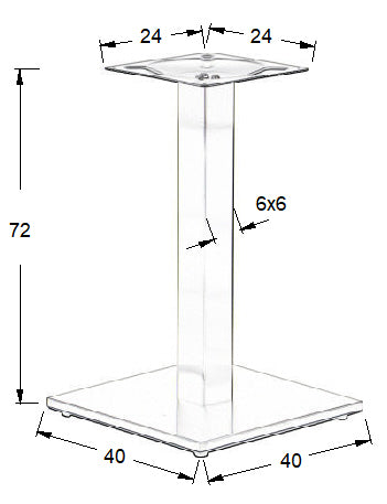 Pied de table en acier SH-2011-1/60/B - 40x40 cm