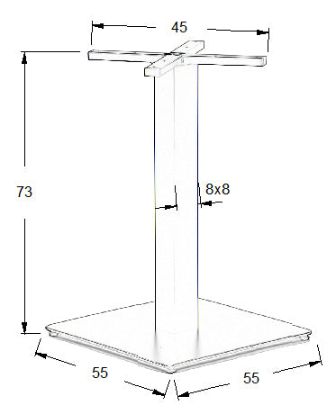 Pied de table en acier SH-5002-7/B - 55x55 cm