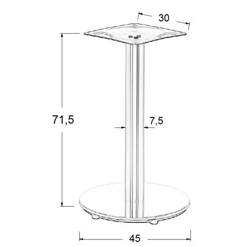Pied de table en acier inoxydable SH-2001-1/P polished - ∅ 45 cm