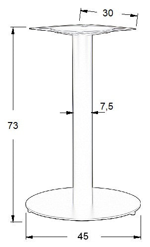 Pied de table en acier SH-5001-5/B - ∅ 45 cm