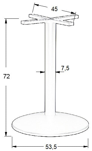 Pied de table en acier SH-4003-7/B - ∅ 53,5 cm