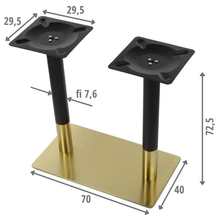 Pied de table en acier inoxydable SH-3003-1/GB gold/black