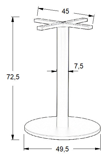Pied de table en acier SH-5001-7/B - ∅ 49,5 cm