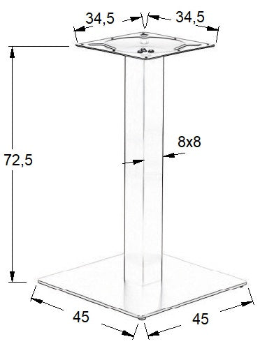 Pied de table en acier SH-5002-5/A - 45x45 cm