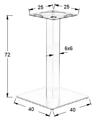 Pied de table en acier inoxydable SH-3002-1/60/P polished - 40x40 cm