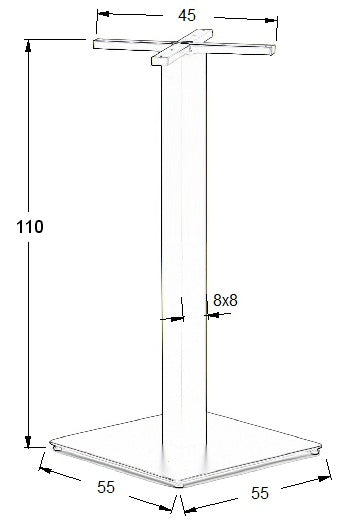Pied de table en acier SH-5002-7/H/B