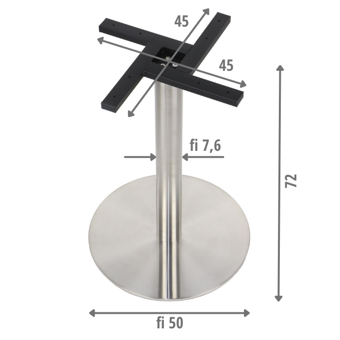 Pied de table en acier inoxydable SH-3001-6/S brushed