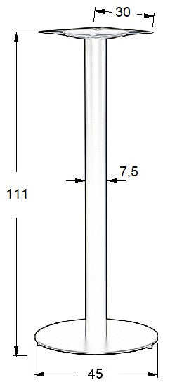 Pied de table en acier SH-5001-5/H/B - ∅ 45 cm