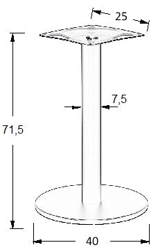 Pied de table en acier SH-2010-1/B - ∅ 40 cm