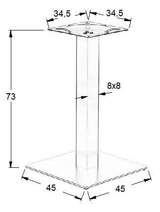 Pied de table en acier SH-5002-5/B - 45x45 cm