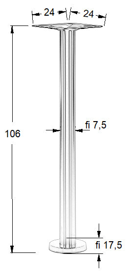Pied de table à fixer au sol SH-3018-2/H/B black