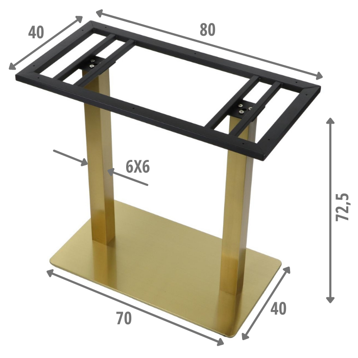 Pied de table en acier inoxydable SH-3003-1/G gold