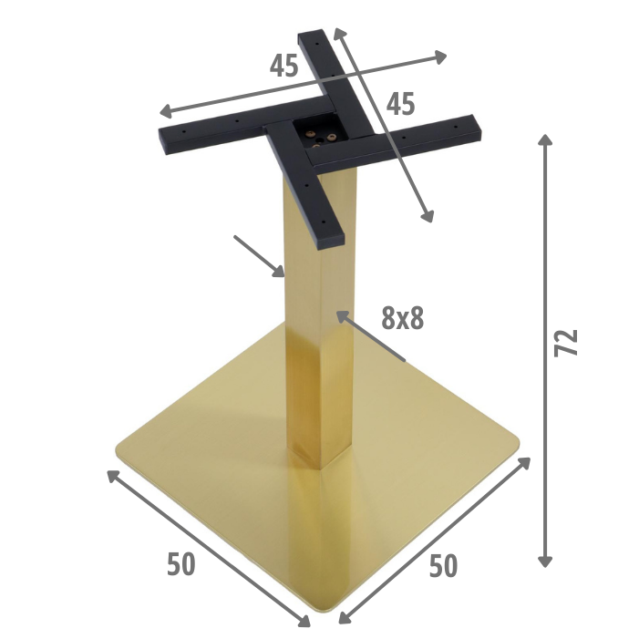 Pied de table en acier inoxydable SH-3002-6/G gold