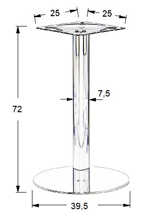 Pied de table en acier inoxydable SH-3001-1/S brushed - ∅ 39,5 cm