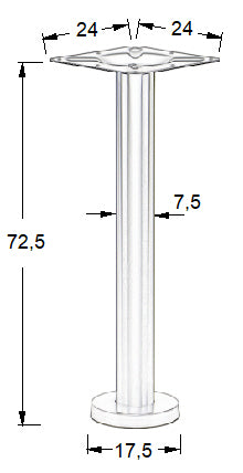 Pied de table à fixer au sol SH-3018-2/B black - ∅ 17,5 cm
