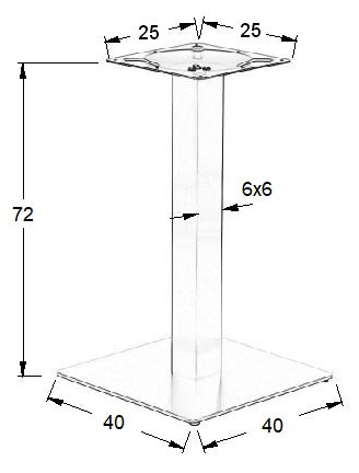Pied de table en acier SH-5002-1/60/B - 40x40 cm