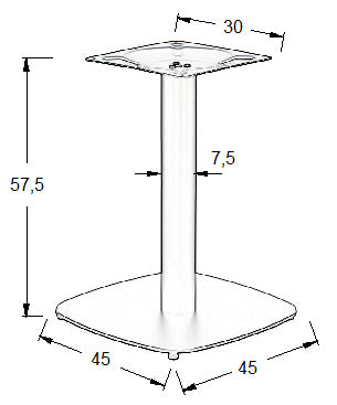 Pied de table en acier SH-3050-2/L/B - 45x45 cm