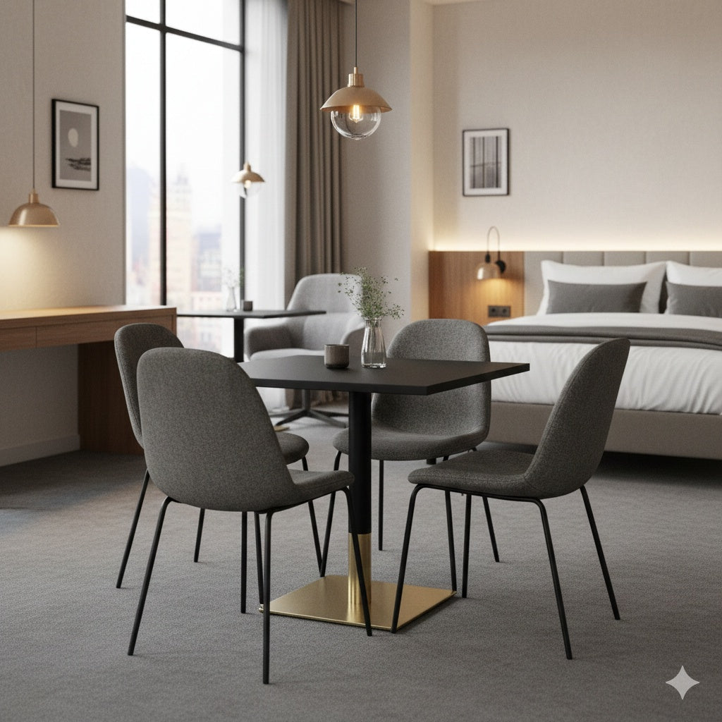 Pied de table en acier inoxydable SH-3002-6/GB gold/black