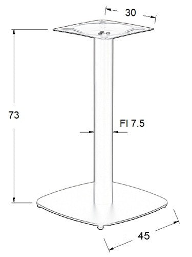 Pied de table en acier SH-3050-2/B - 45x45 cm