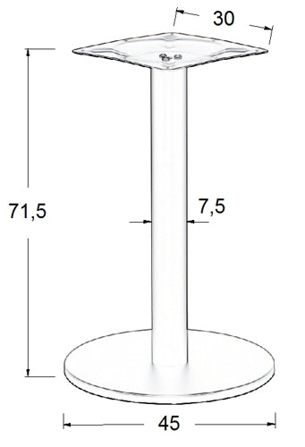 Pied de table en acier SH-2010-2/B - ∅ 45 cm