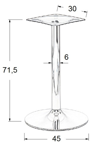 Pied de table chromé SH-4005 chrome - ∅ 45 cm