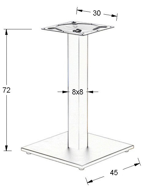 Pied de table en acier SH-2011-2/B - 45x45 cm