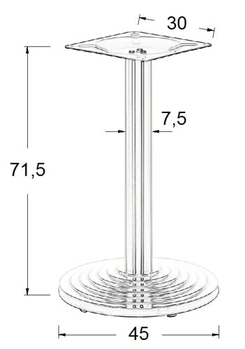 Pied de table en acier inoxydable SH-2013/S - ∅ 45 cm