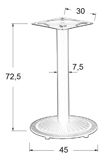 Pied de table en acier SH-4004-1/B - ∅ 45 cm