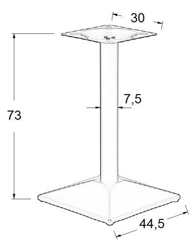 Pied de table en acier SH-4002-6/B - 44,5x44,5 cm